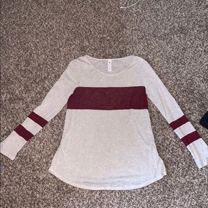 Maroon strip long sleeve